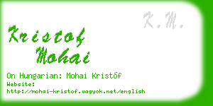 kristof mohai business card
